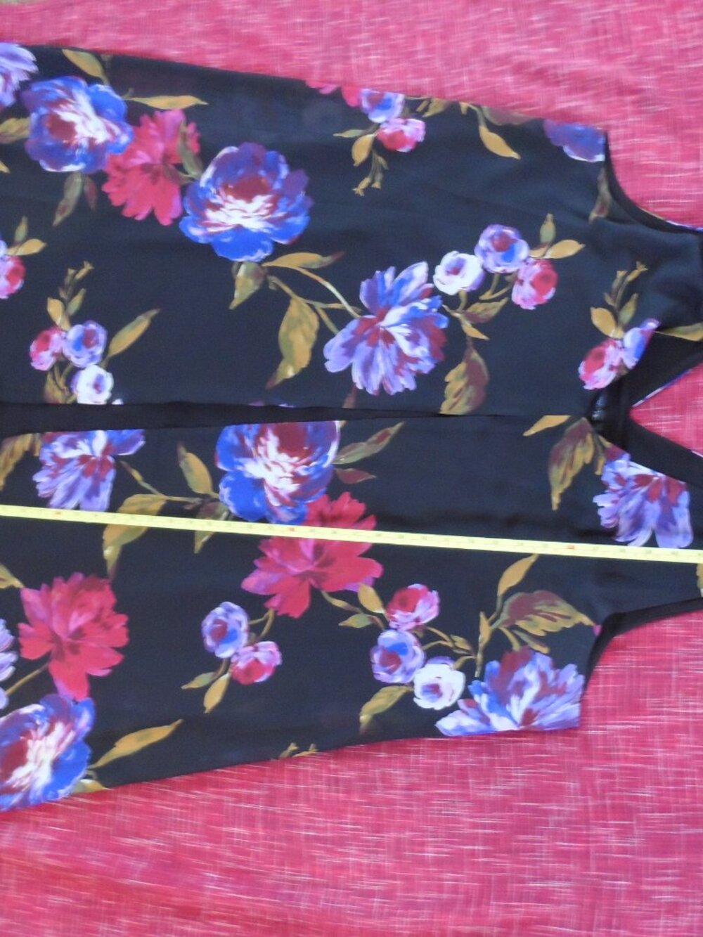 Collection Michel Studio  Sleeveless Plus Size 22 Floral Dress Blue Black Midi - Picture 14 of 16
